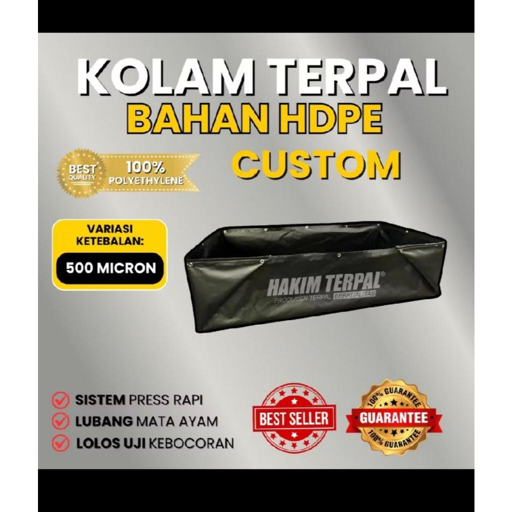Kolam kotak  ukuran custome HDPE GEOMEMBRAN Micron 500 Kualitas Terbaik bioflok