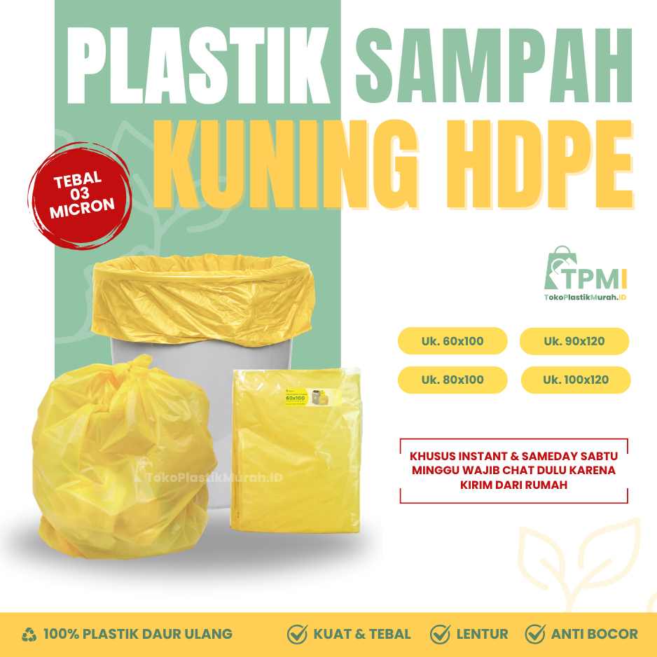 [TRASHBAG MEDIS HDPE] PLASTIK SAMPAH HD KUNING | TRASHBAG KUNING | PLASTIK SAMPAH | KRESEK SAMPAH