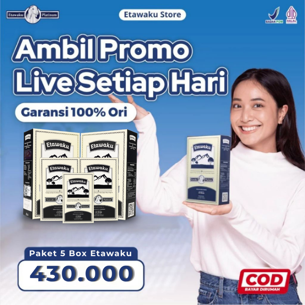 Etawaku Platinum Susu Kambing Etawa Untuk Paru-Paru dan Sendi 5 Box