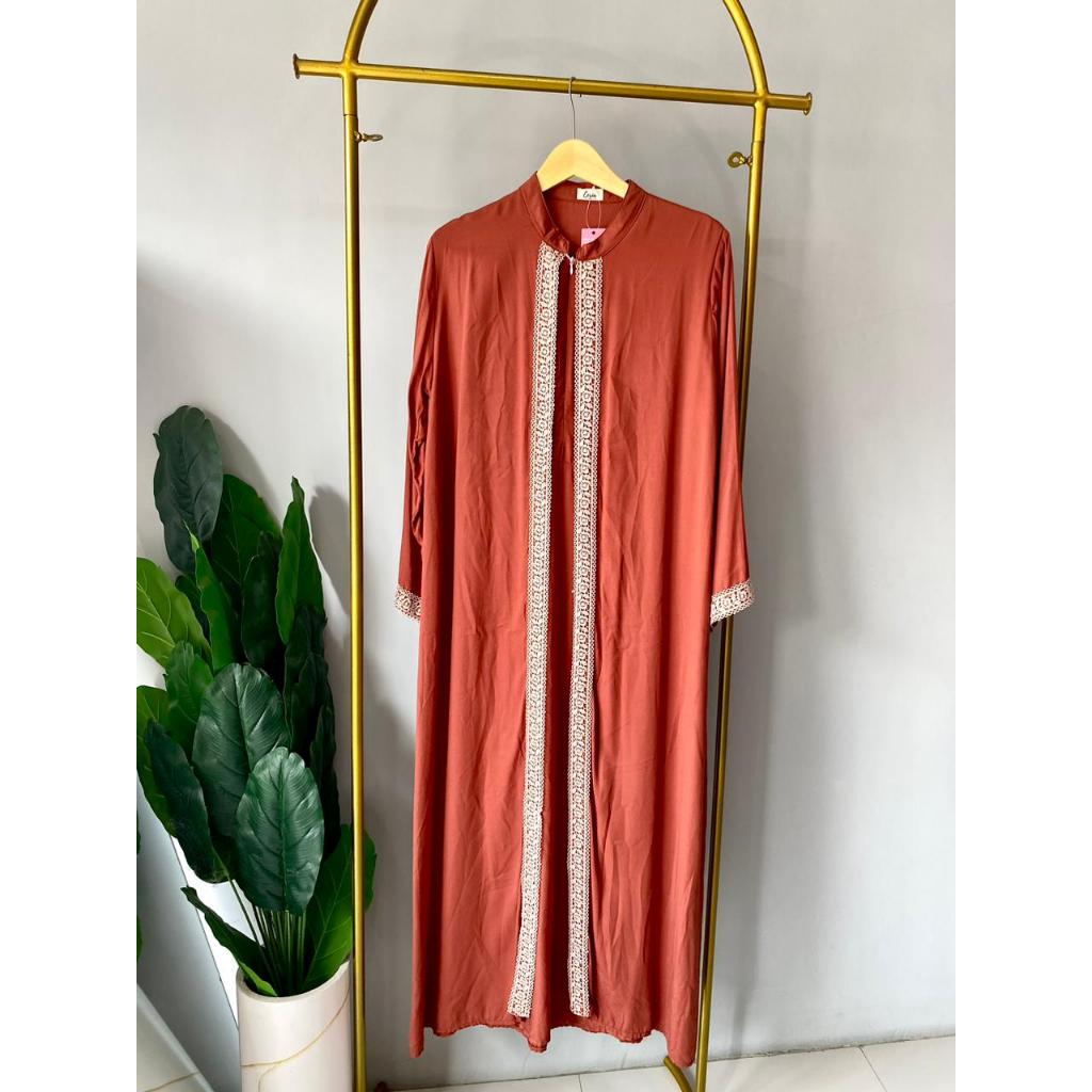 HUNHUN Deera Dress Rayon Twill Gamis Renda Busui