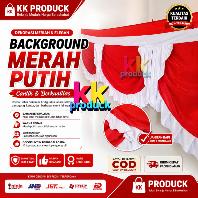 BACKGROUND MERAH PUTIH ABUTAI LIDAH UMBUL UMBUL BACKGROUND MERAH PUTIH PANJANG 8 METER