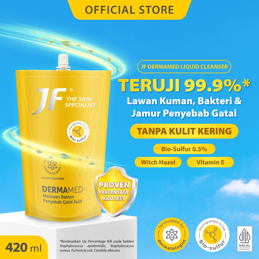 JF Dermamed Cleanser Liquid 420ml Pouch Spout
