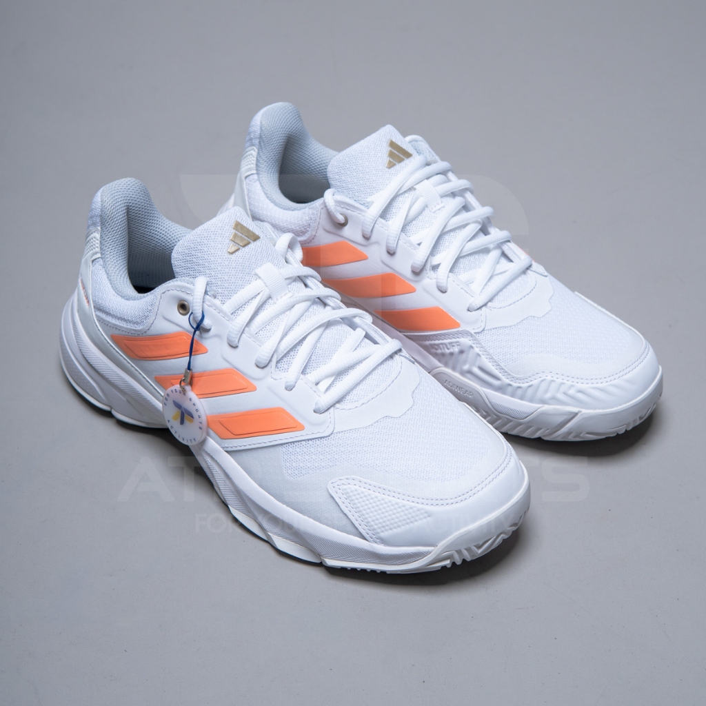 Sepatu Tenis Tennis Shoes Adidas CourtJam Control 3 W Cloud White/Beam Orange/Crystal White