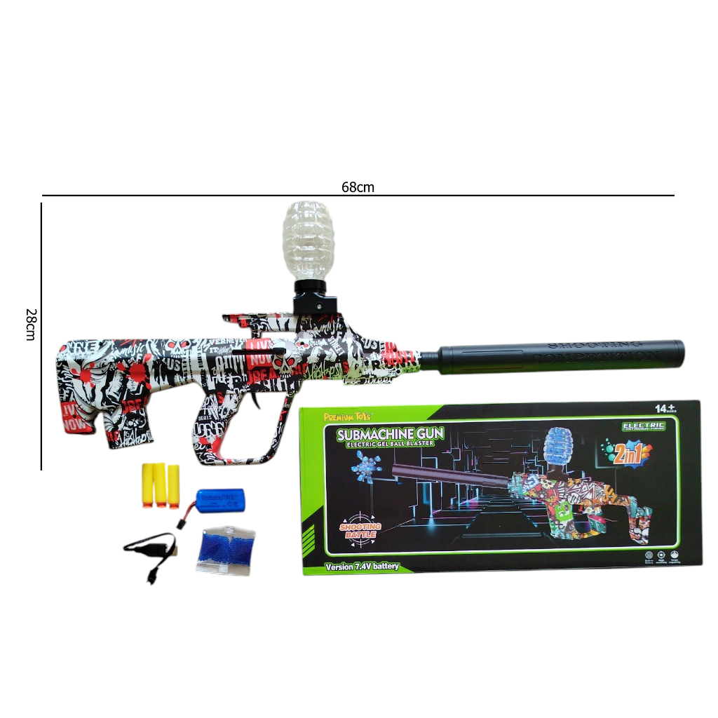 Mainan Anak Tembakan Water Gel Gun Pistol Elektrik Shooting Hero