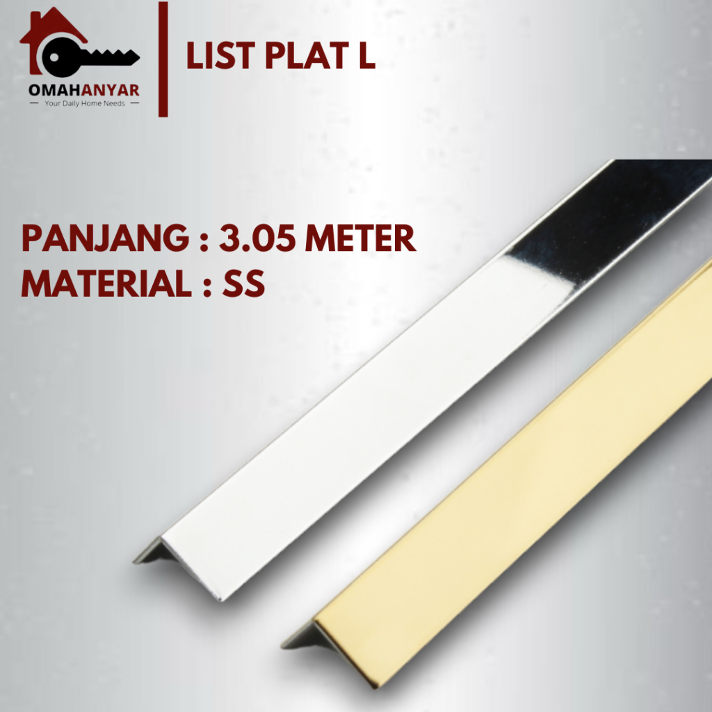 List Plat L Plat Strip Stainless Steel Model L PSL 3.05 Meter Gold Mirror & Mirror