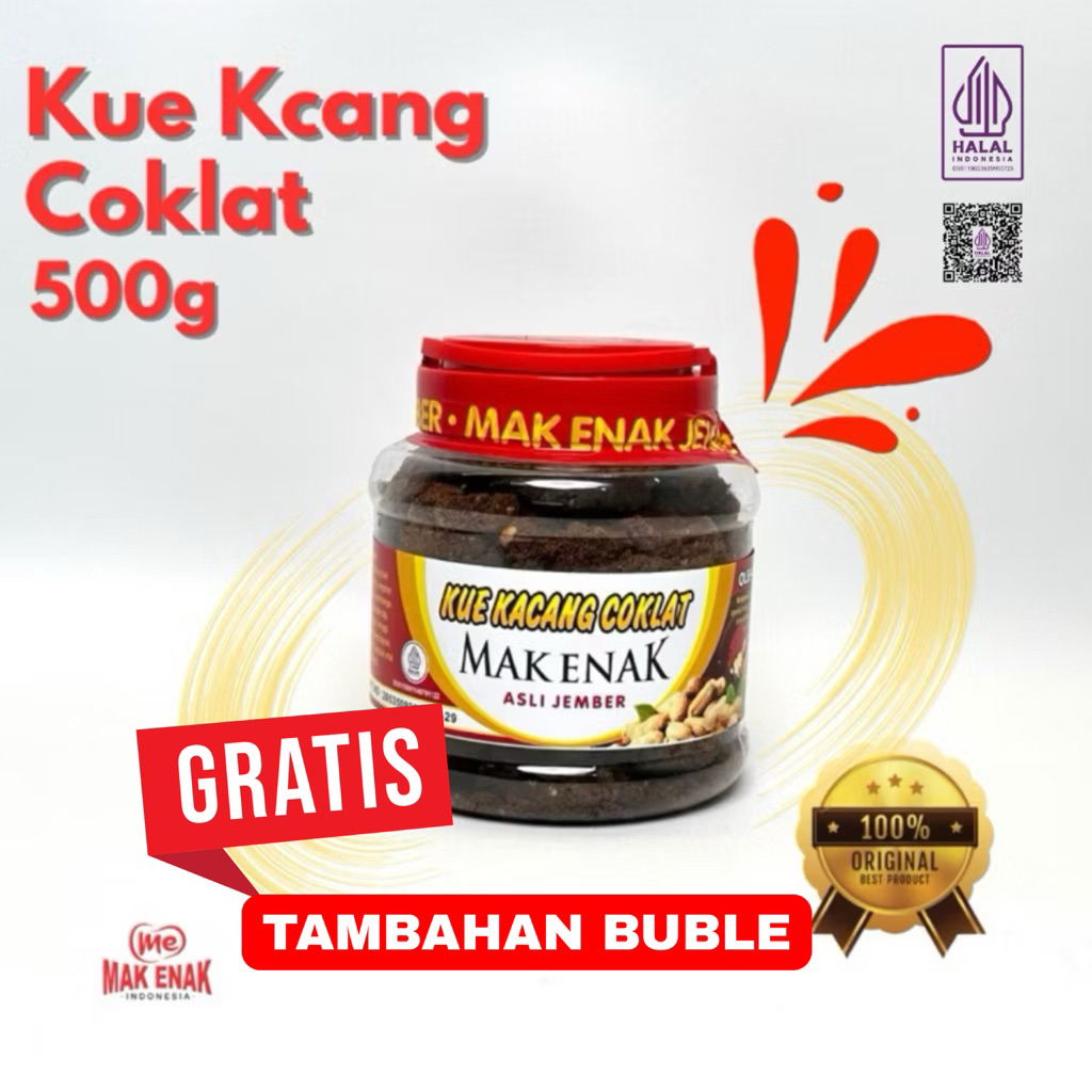 Kue Kacang Coklat Mak Enak Asli Jember (500 Gram)