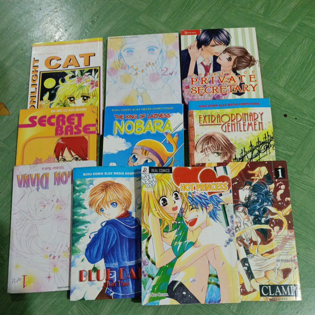 aneka komik berjudul LEGENDA SUCI 1,BLUE DAILY, HOT PRINCESS,SALON DIANA, NOBARA, PRIVATE SECRETARY 