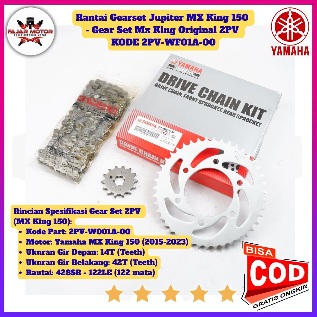 Gearset Jupiter MX King 150 - Gear Set Yamaha Mx King Original 2PV KODE 2PV-WF01A-00