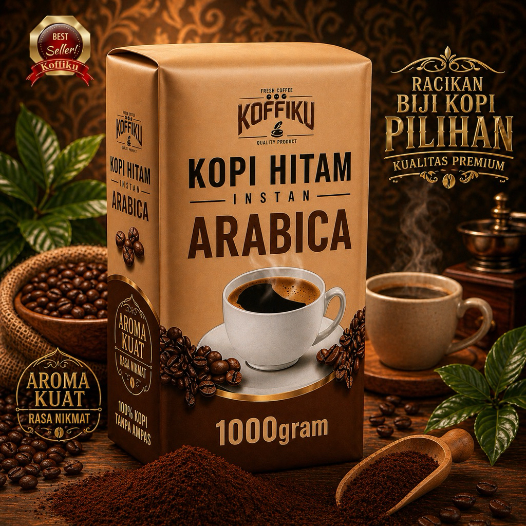 KOFFIKU kopi arabica kopi instan tanpa ampas & bebas gula 1000gram