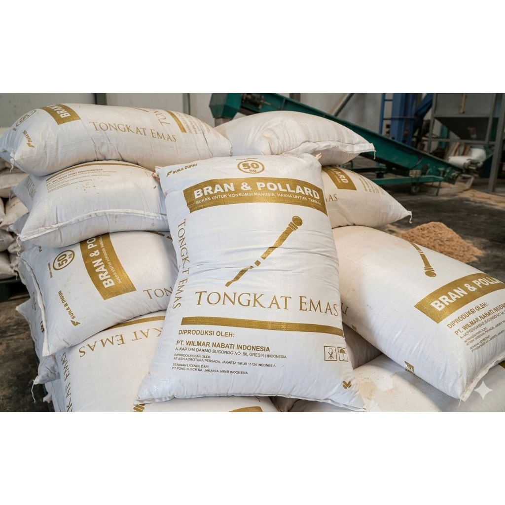 BRAN & pollard cap tongkat mas 1 ZAK, KEMASAN 50KG