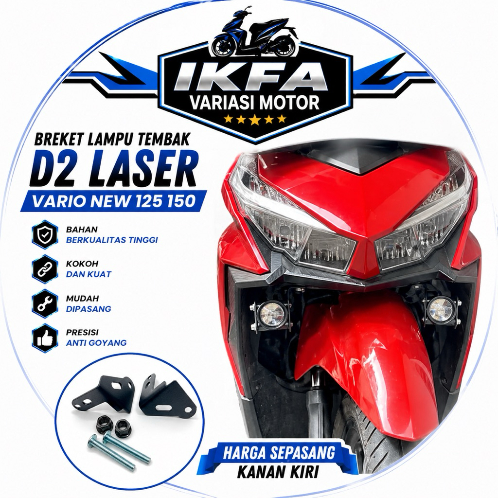 Breket Dudukan Lampu Tembak Bracket Lampu D2 Laser Vario New 125 150 Dudukan Lampu Tembak Vario