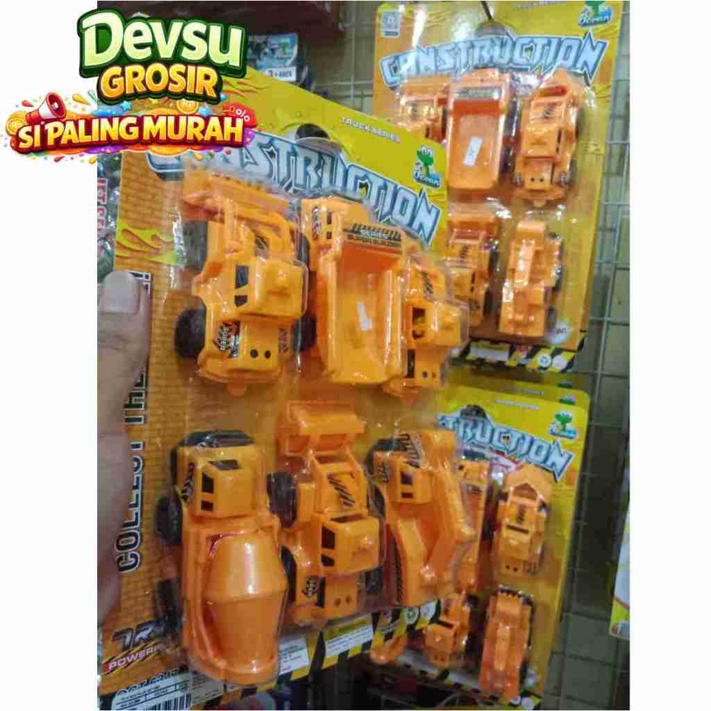 Mainan Mobil Truck Anak Set Konstruksi 6in1 | Excavator Dump Truck Alat Berat Mini Edukasi