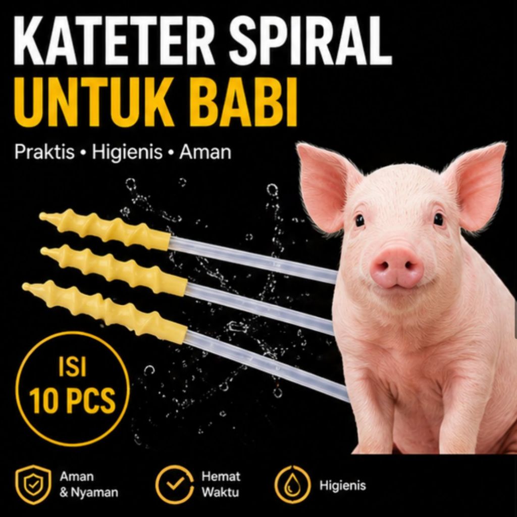 10pcs Kateter Babi Foam Alat Ib Babi Kateter Spiral Catheter Kateter Inseminasi Buatan Babi