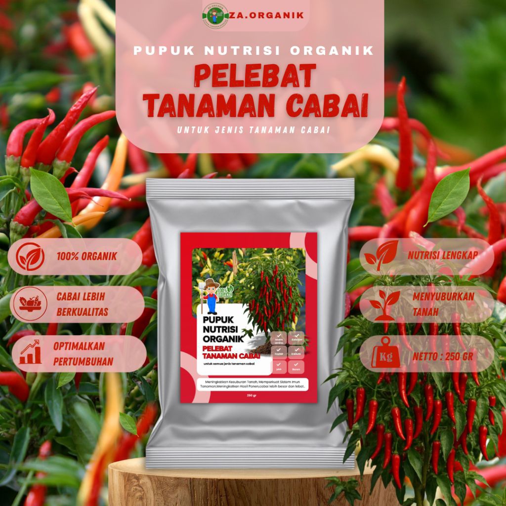 Pupuk Nutrisi Organik pelebat tanaman cabai|Booster cabai 250g