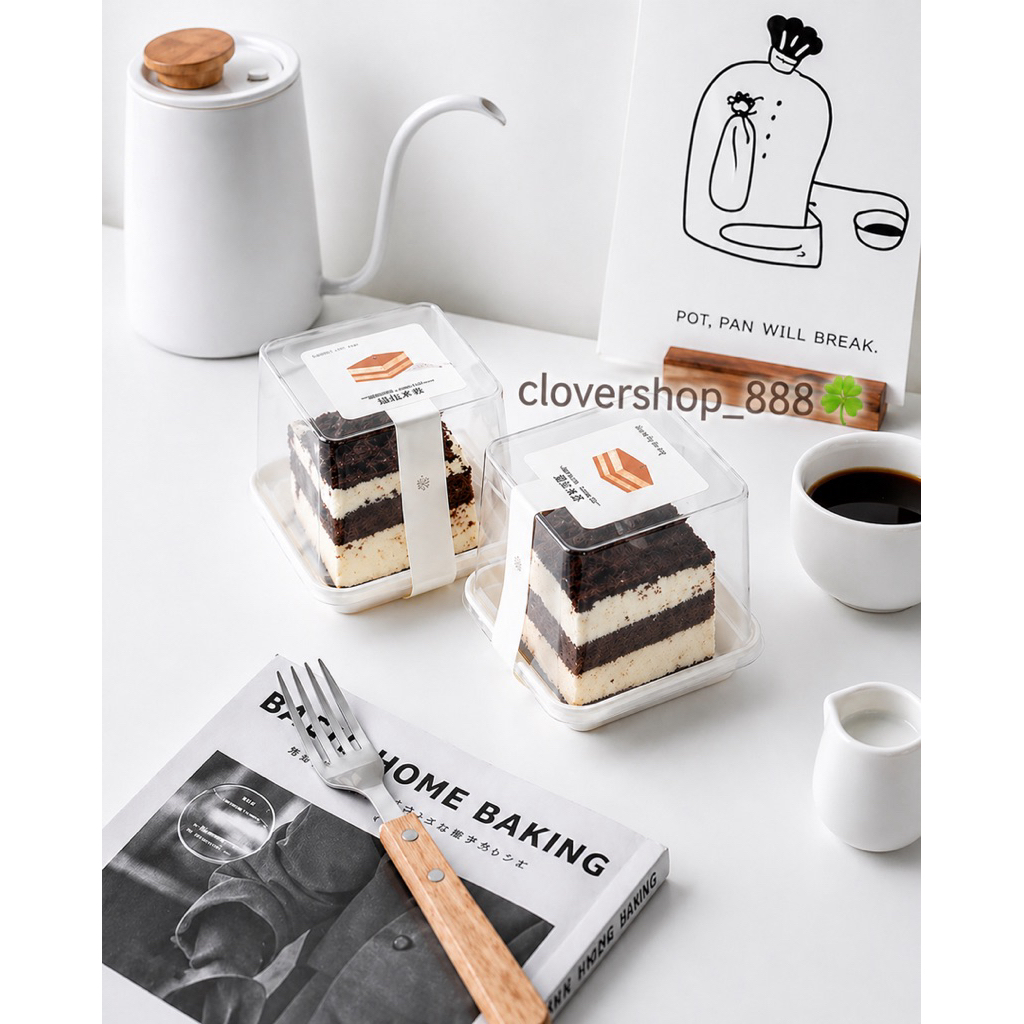 10Pcs Korean Mika Kue Potong / Kotak Dessert / Kue Mia Kue Potong Premium Box / Dus Mika Dessert Tir