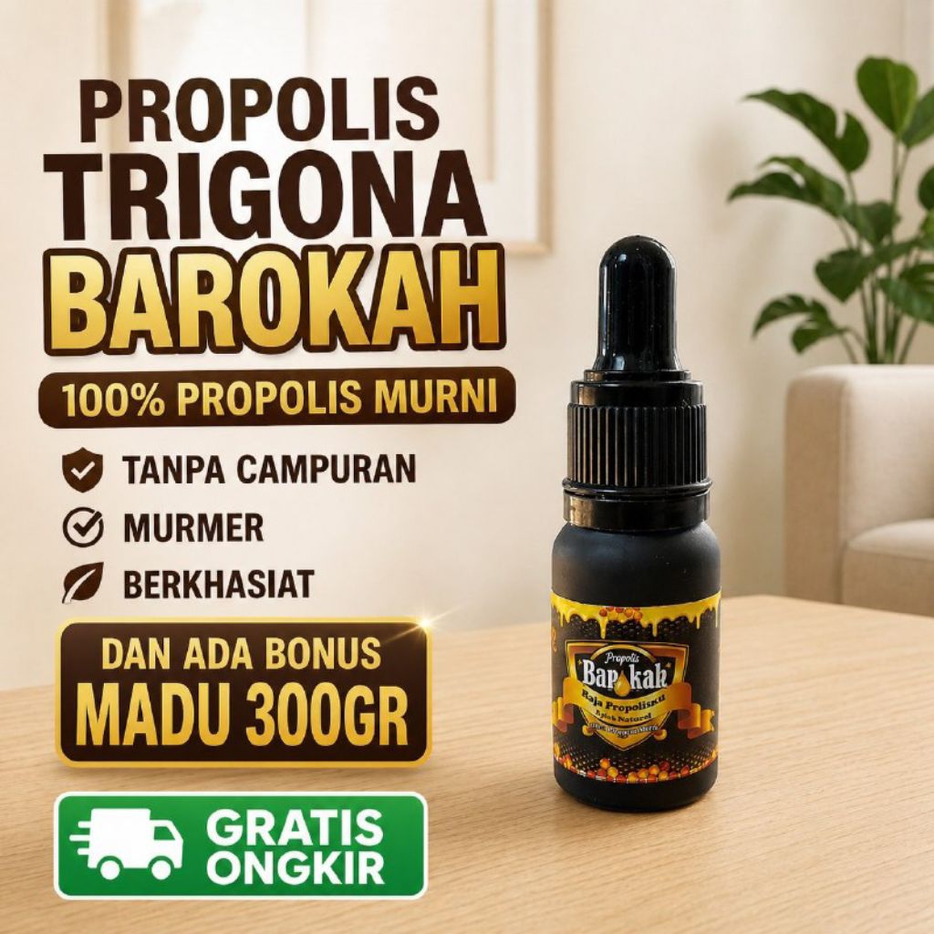 Propolis Trigona Barokah 10ml - murni tanpa campuran, memenuhi kebutuhan suplemen harian, membantu p