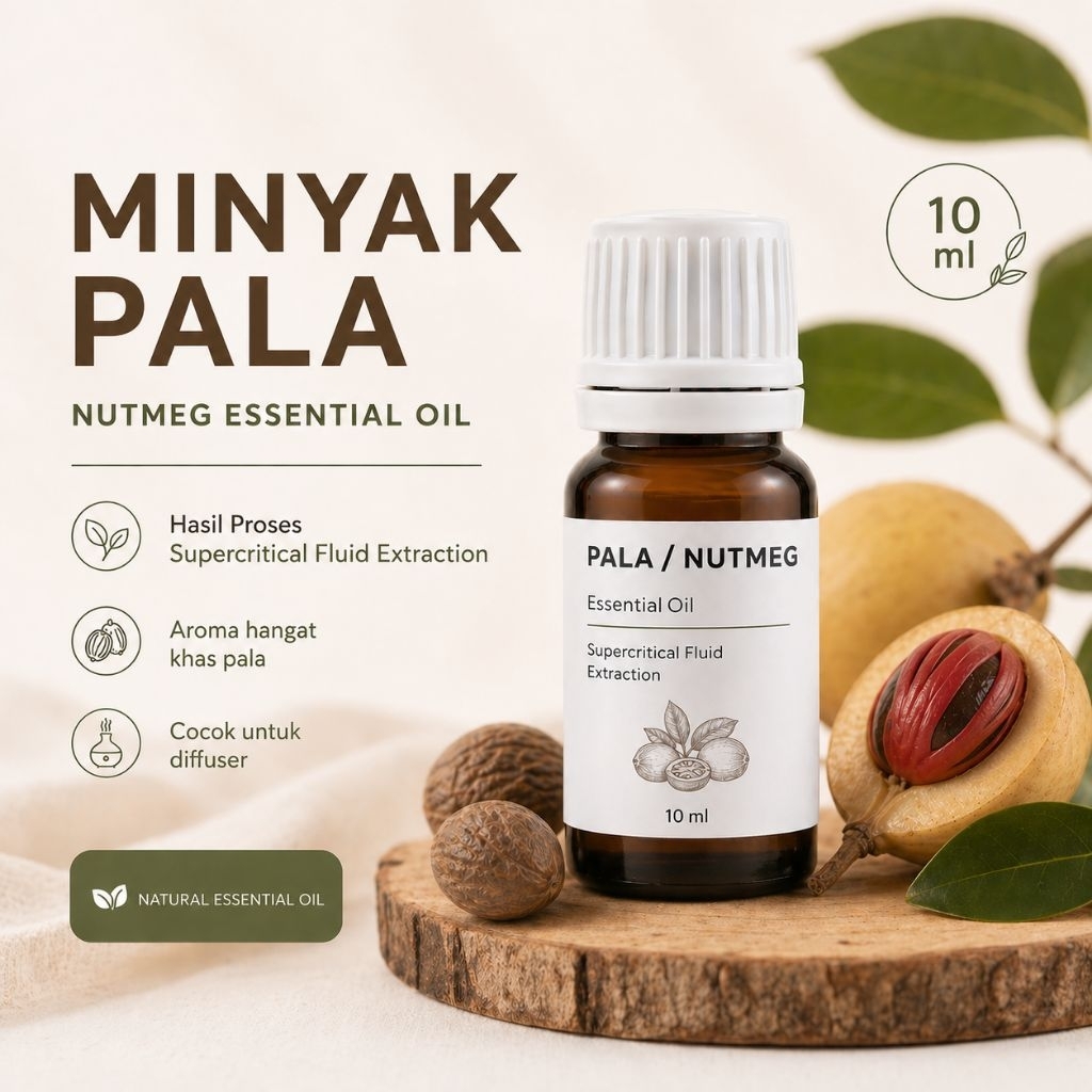 Minyak Atsiri Pala Murni SFE Premium | Nutmeg Essential Oil | Aromaterapi Terapi