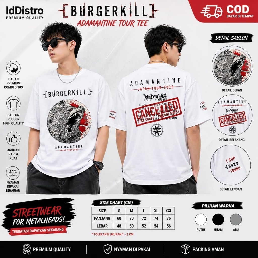 Kaos  Burgerkill Japan Tour  White Series | Bootleg