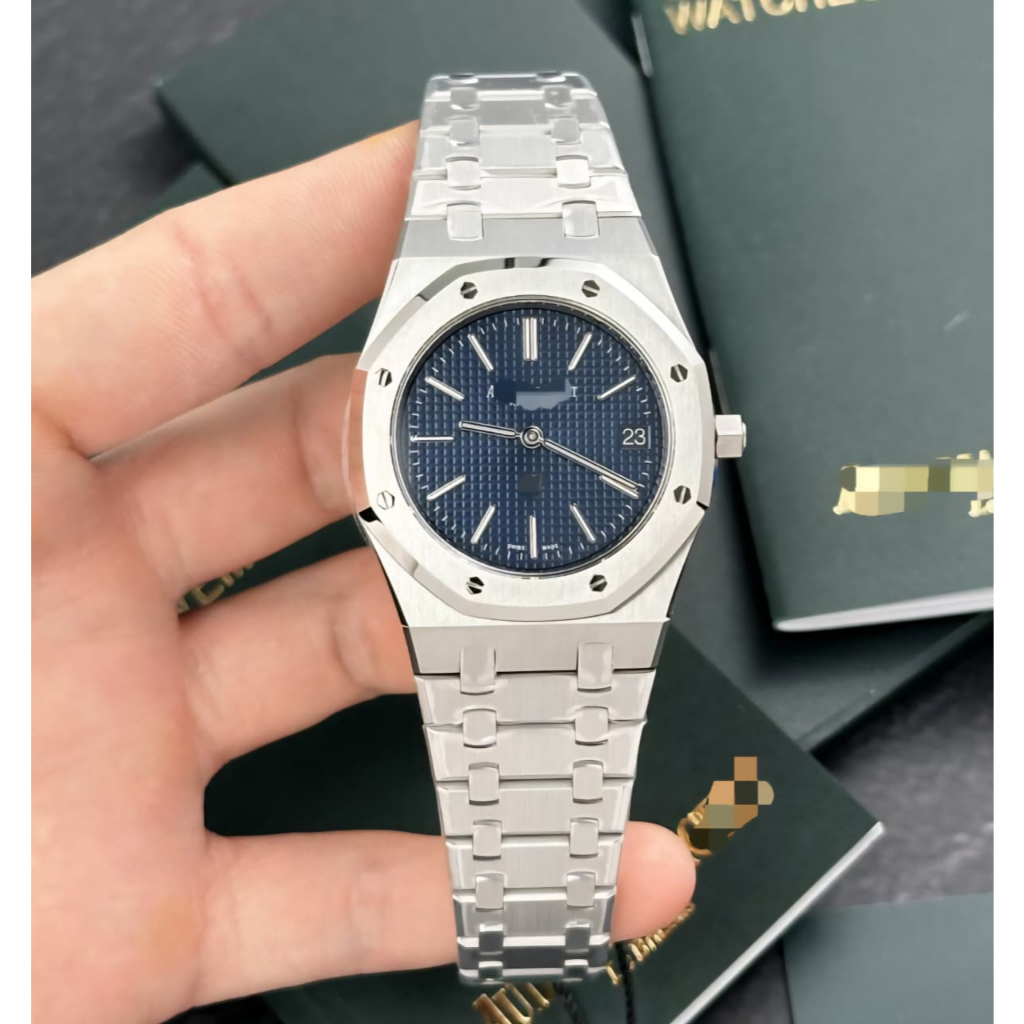 New Jam tangan ZF AP Royal Oak Jumbo Extra Thin 15202ST 39mm 50th Anniversary Blue Dial SS Automatic