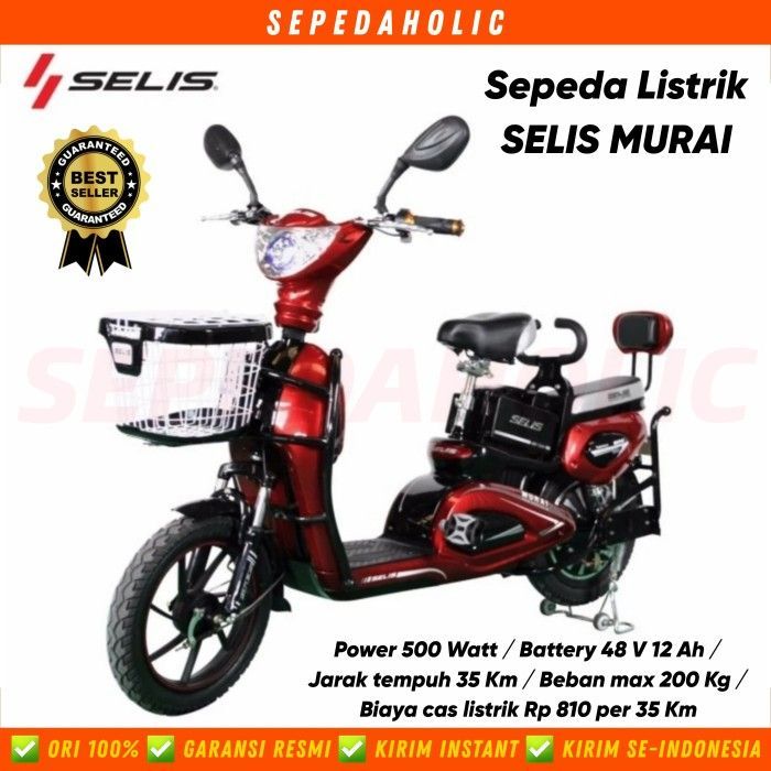 Sepeda Listrik Selis Murai Merah second
