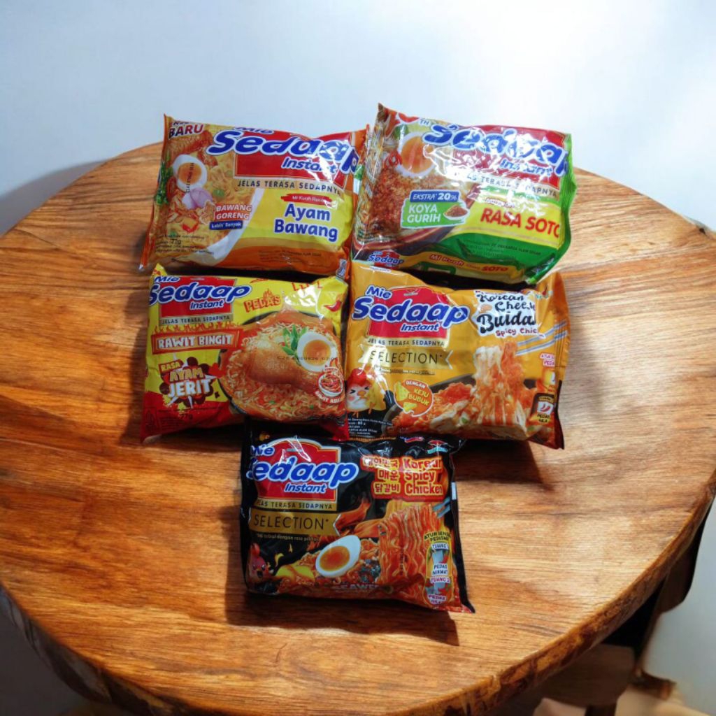 1pcs mie sedap ayam bawang, soto, spicy laksa, goreng, korea spicy