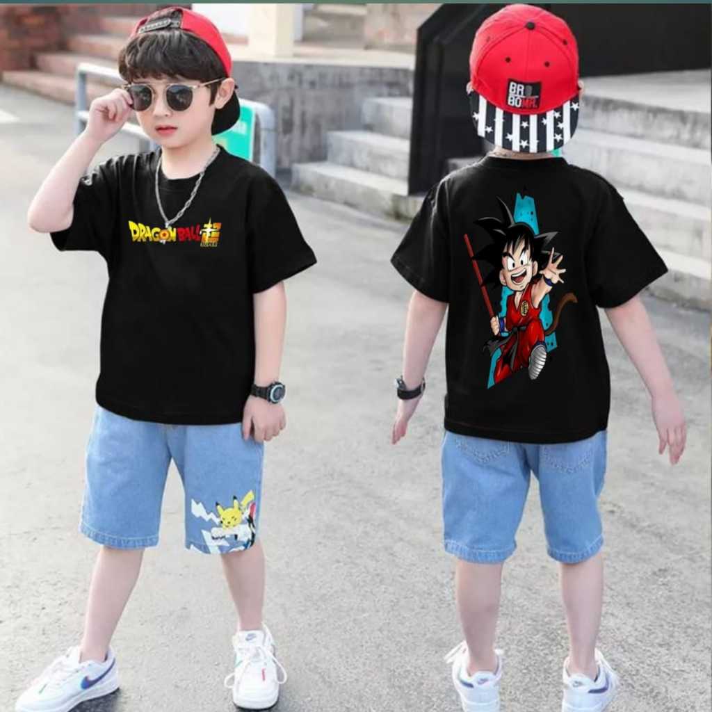 Kaos Anak Dragon Ball / Baju Unisex / Atasan Oblong Lengan Pendek / Pakaian Oblong