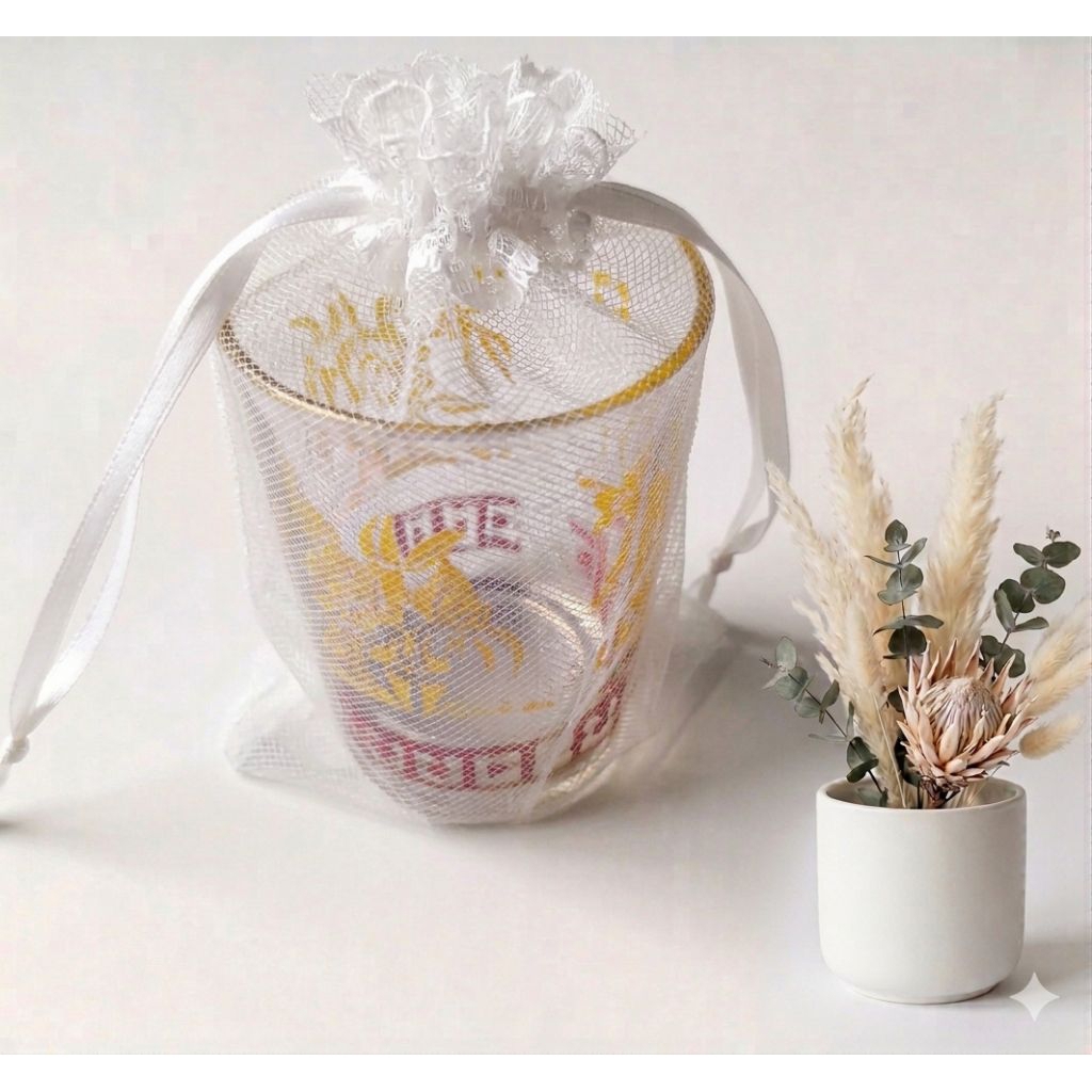 (50pcs) kantong tile Souvenir pernikahan gelas kecil/gelas jambu ukuran 10x14