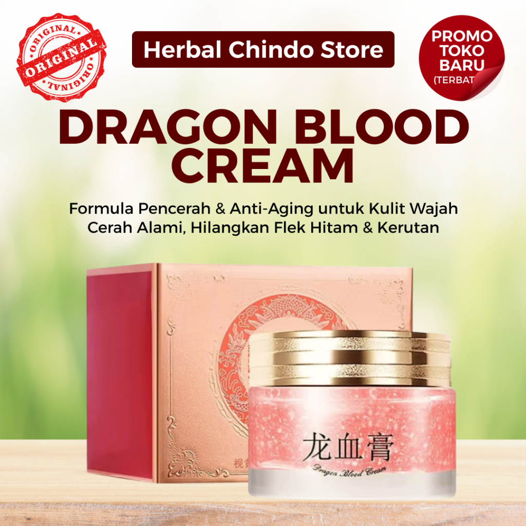 Krim Dragon Blood Cream 50gr - Pencerah Wajah Alami Pemutih Concealer Krim Pemutih Muka Putih Glowin