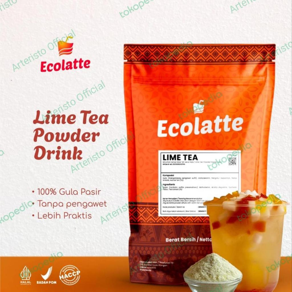 ECOLATTE LIME TEA POWDER DRINK 1KG USAHA MINUMAN UMKM