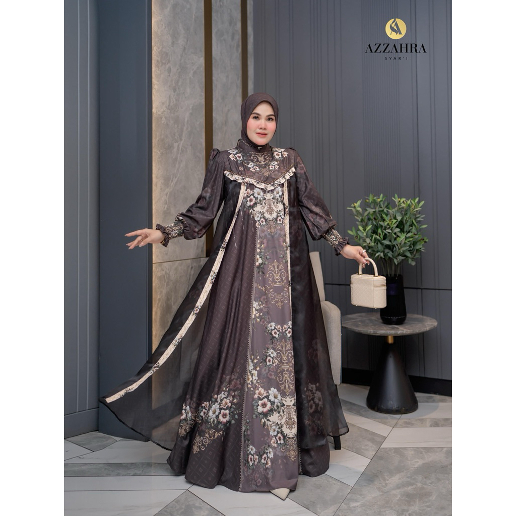 Gamis Syari Mewah Dinda Series By Azzahra Syari / Gamis Syari Cantik / Gamis Syari Premium