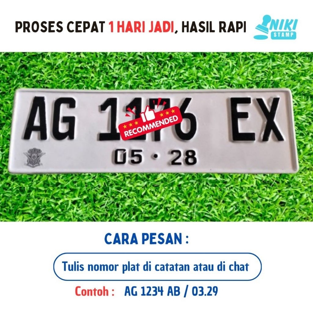 (SATUAN 1 PLAT) STIKER - CUSTOM NOMER MOBIL