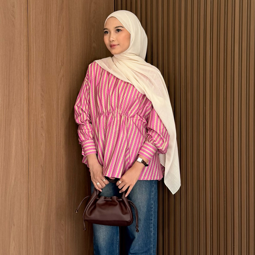 HARU SHIRT by mykikstore BLOUSE KERUT - BLOUSE WANITA - BAJU KOREA - KOREAN STYLE