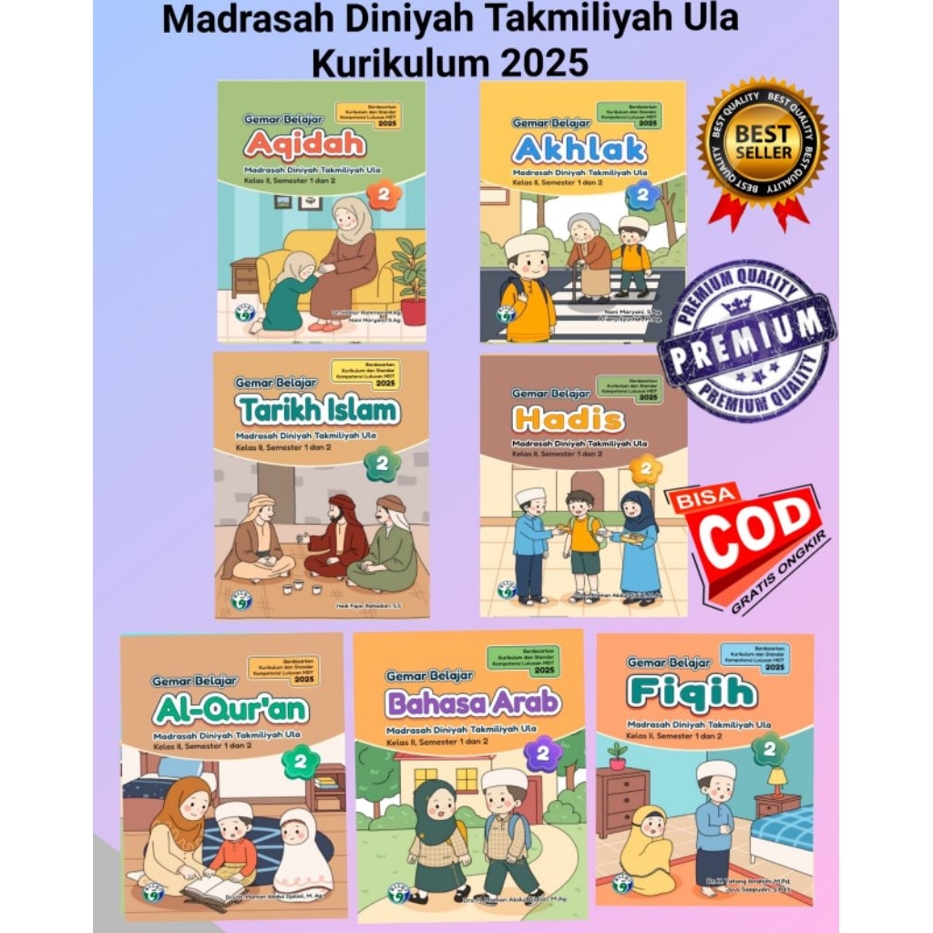 BUKU 1Set MDTU KELAS 2 SD/MI Madrasah Diniyah Takmiliyah Ula Kurikulum 2025 Terbaru
