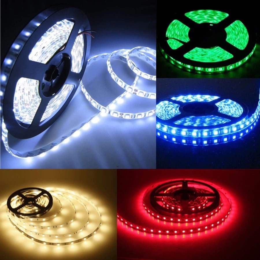 BOSSECOM Led Strip Flexible SMD 2835 ip44 12V (mata kecil indoor) 5 Meter / 5M 12V DC Biru