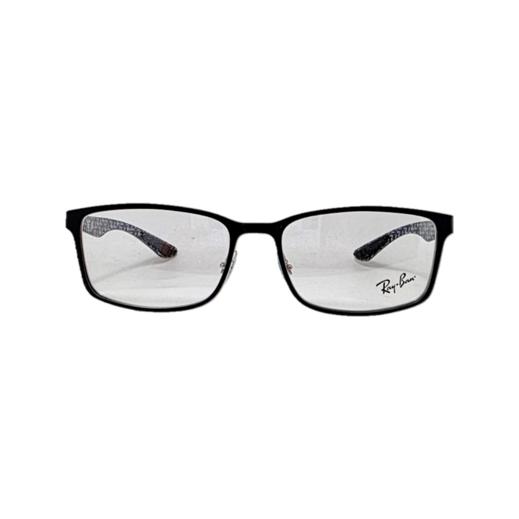 Frame Kacamata Rayban RB8424 2997 57-18-145 Matte Black On Silver Fiber Carbon Original