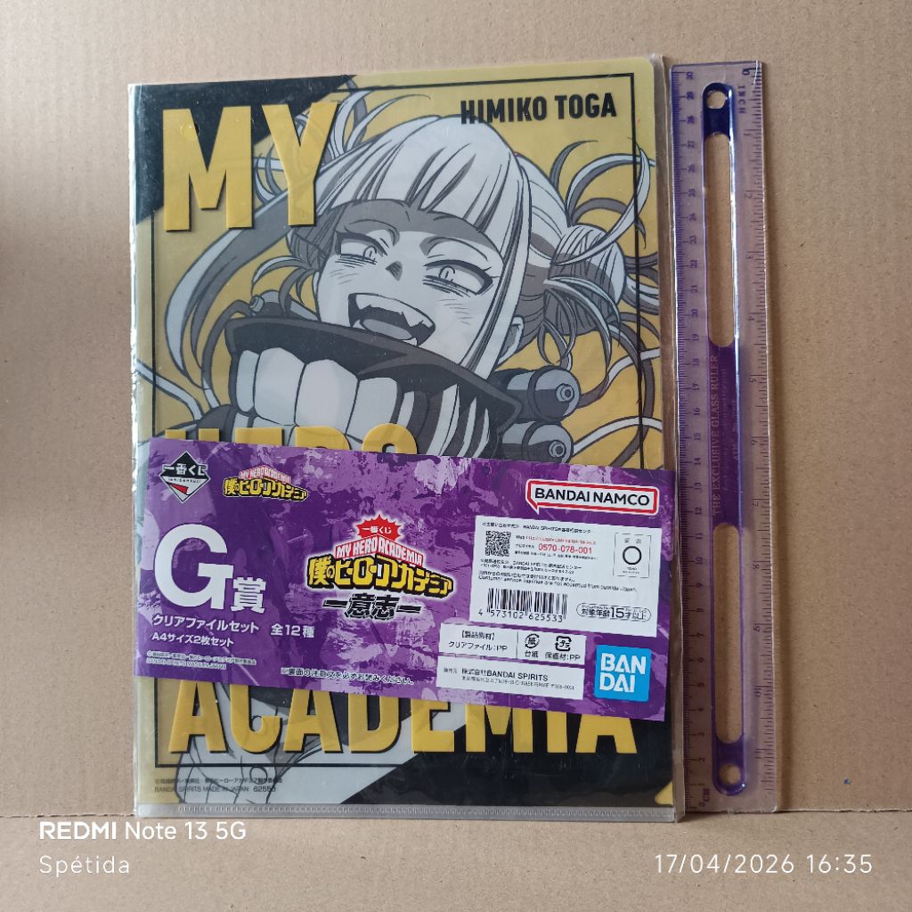 (Isi 2) Clear File Himiko Toga, Hawks, Fumikage Ichiban Kuji My Hero Academia Prize G