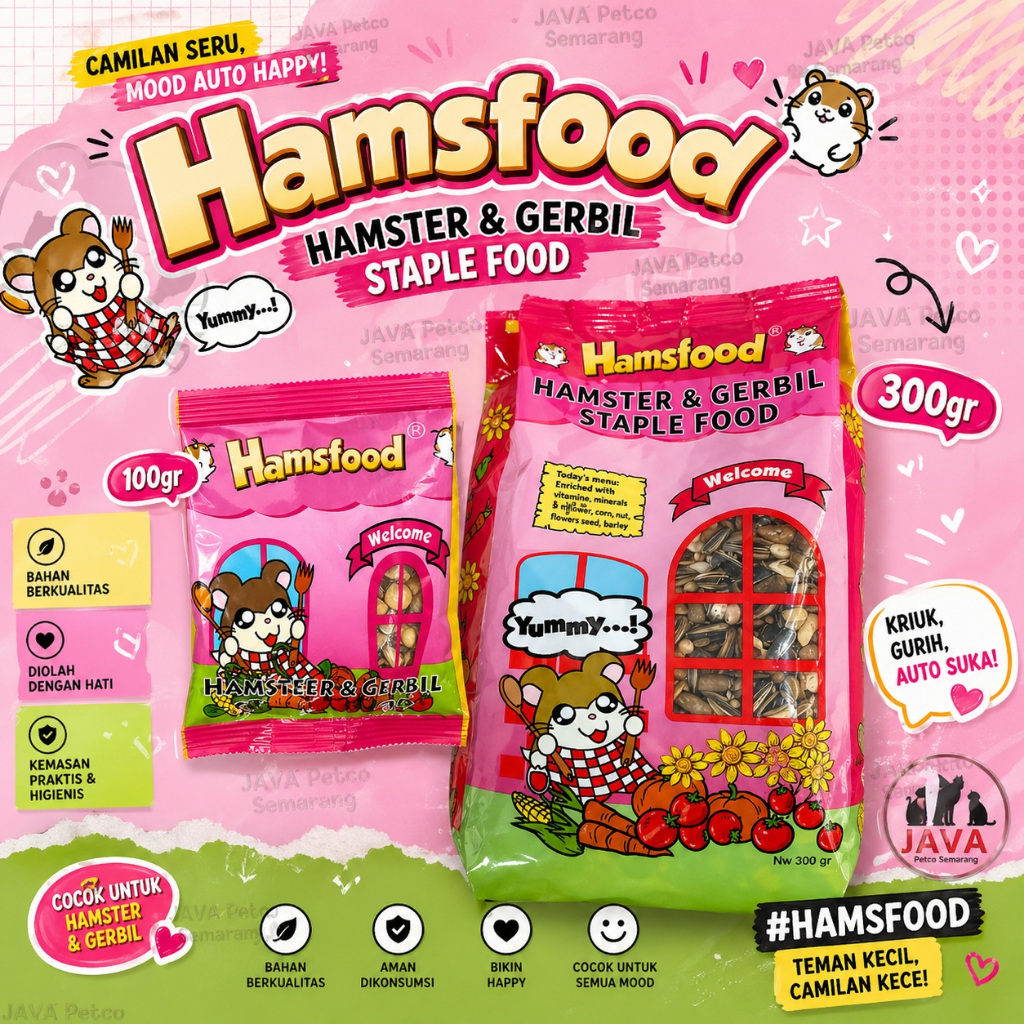 Makanan Hamster HAMSFOOD for Hamster and Gerbil - JAVA Petco Semarang