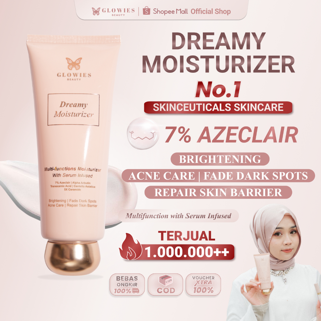 dr Incognito Approve Glowies Beauty Dreamy Moisturizer 80ml 3-5 bulan Pemakaian Pelembab wajah Formu