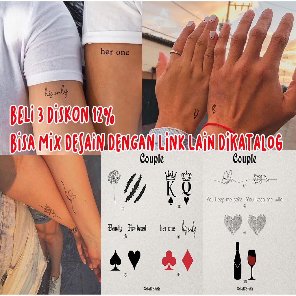 Tato Temporer Aesthetic Desain Couple | Tattoo Temporary Pasangan PART 1 Sebati Studio