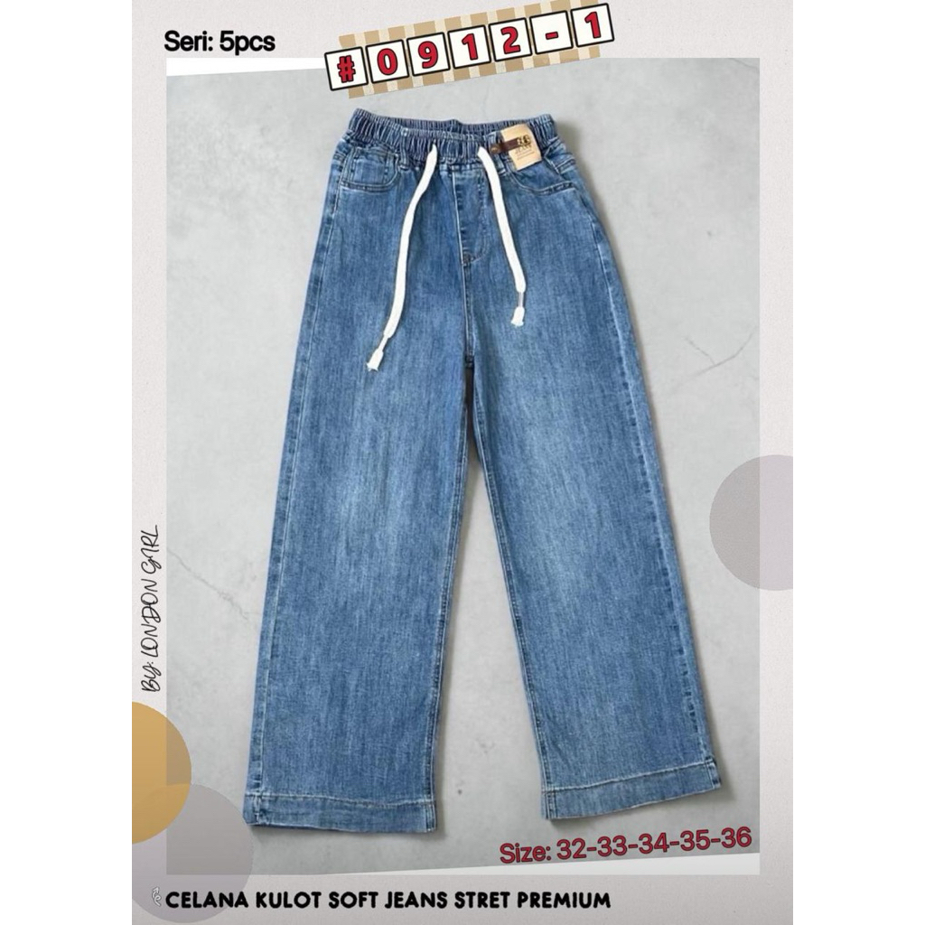 Celana Kulot Hw Pinggang Karet Bahan Softjeans Import London Girl