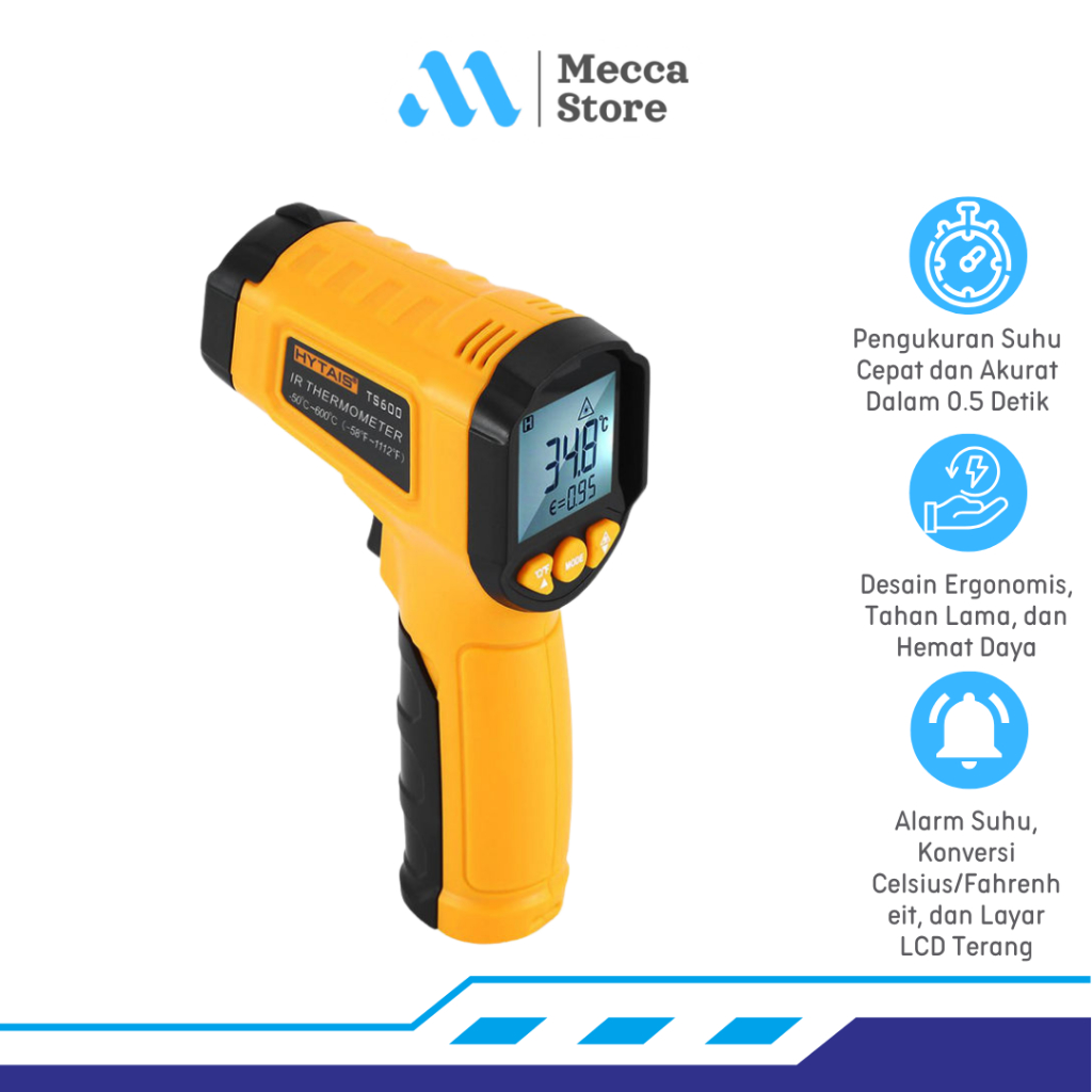 Termometer Industrial Digital Thermogun Infrared Laser LCD