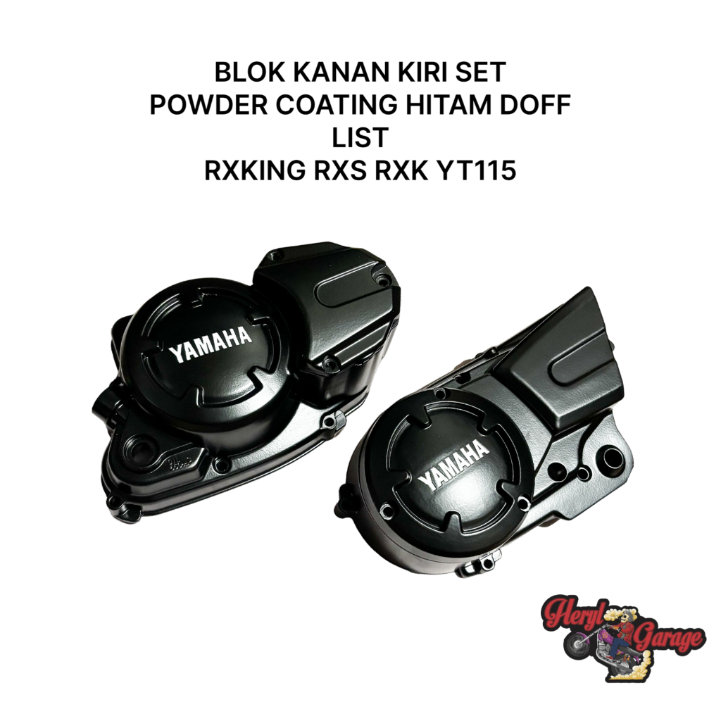 BLOK KANAN KIRI SET POWDER COATING HITAM DOFF LIST RX KING RXS RXK YT115