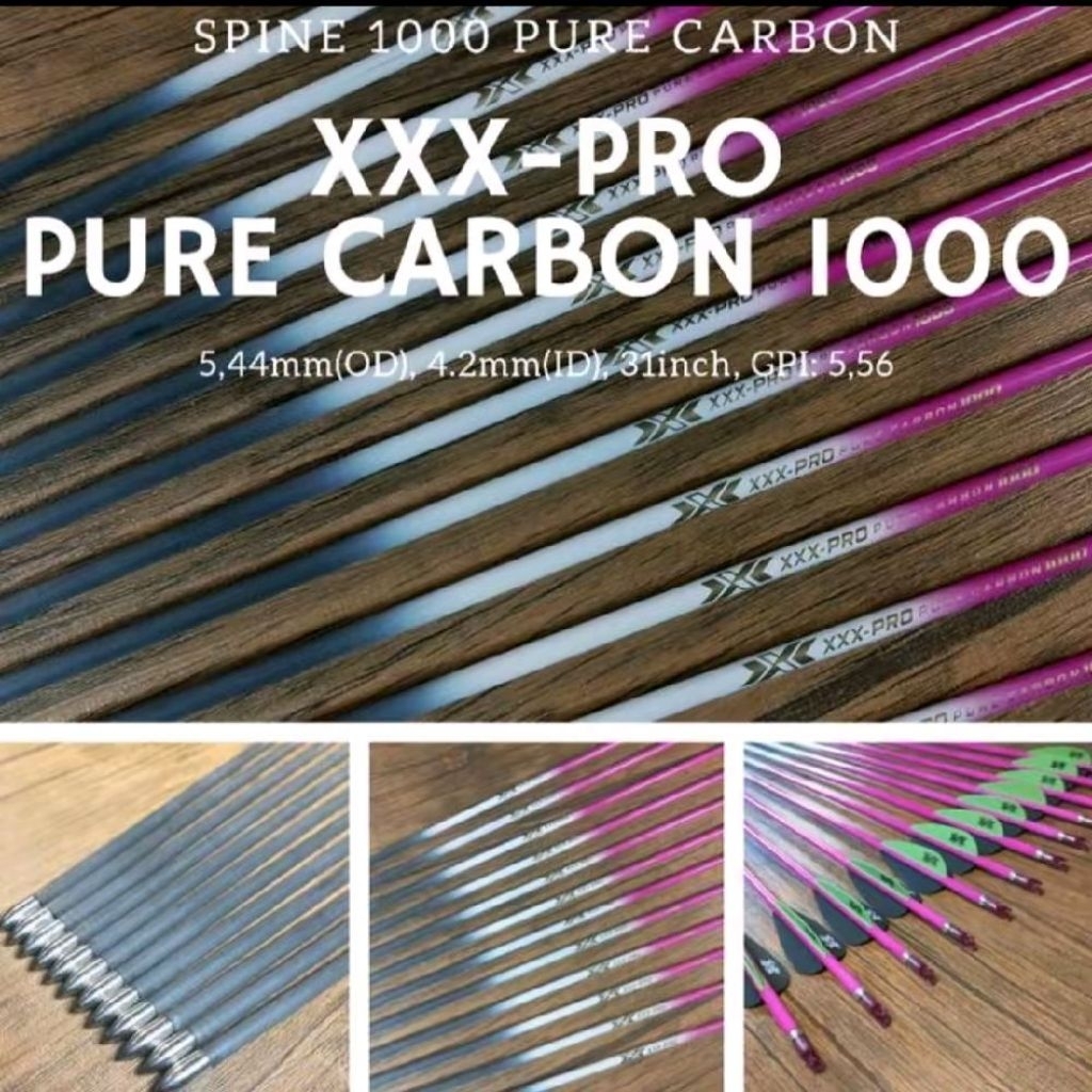 XXX-PRO PURE CARBON 1000 - Pure Carbon Arrow Spine 1000 - Olahraga Panahan