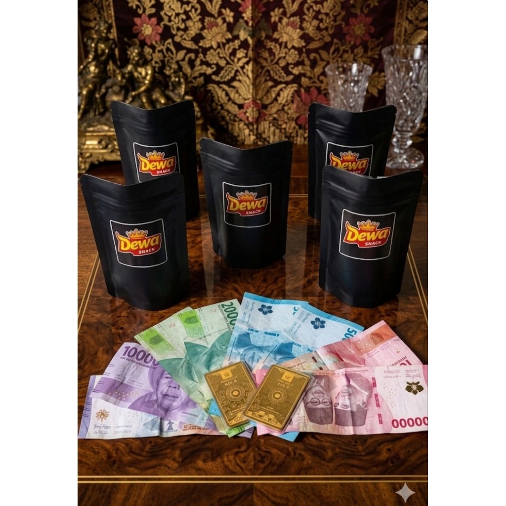 snack dewa berhadiah uang dan emas minigold