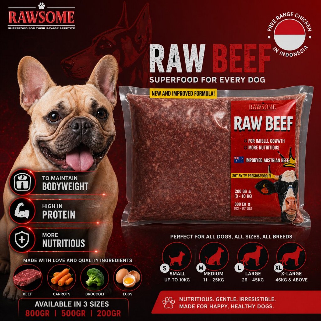 Rawsome Raw Beef Dog Food / Makanan Basah Anjing (Sapi)