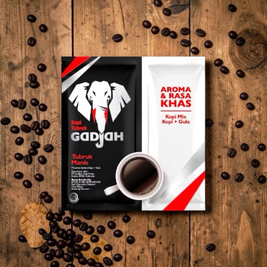 Gajah Tubruk Gula Terpisah Kopi Sachet 1 Renceng