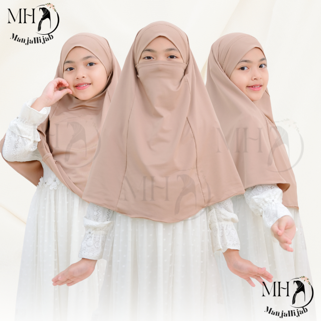 Hijab French Khimar Niqob Anak Remaja Jersey Premium I Hijab Cadar Anak I French Khimar Anak