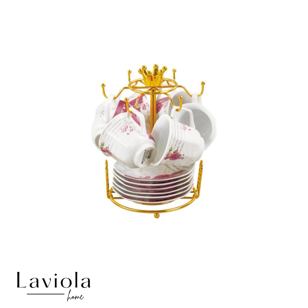 CANGKIR SET- TEA SET MAWAR ETERNITY - CC93 - VICENZA