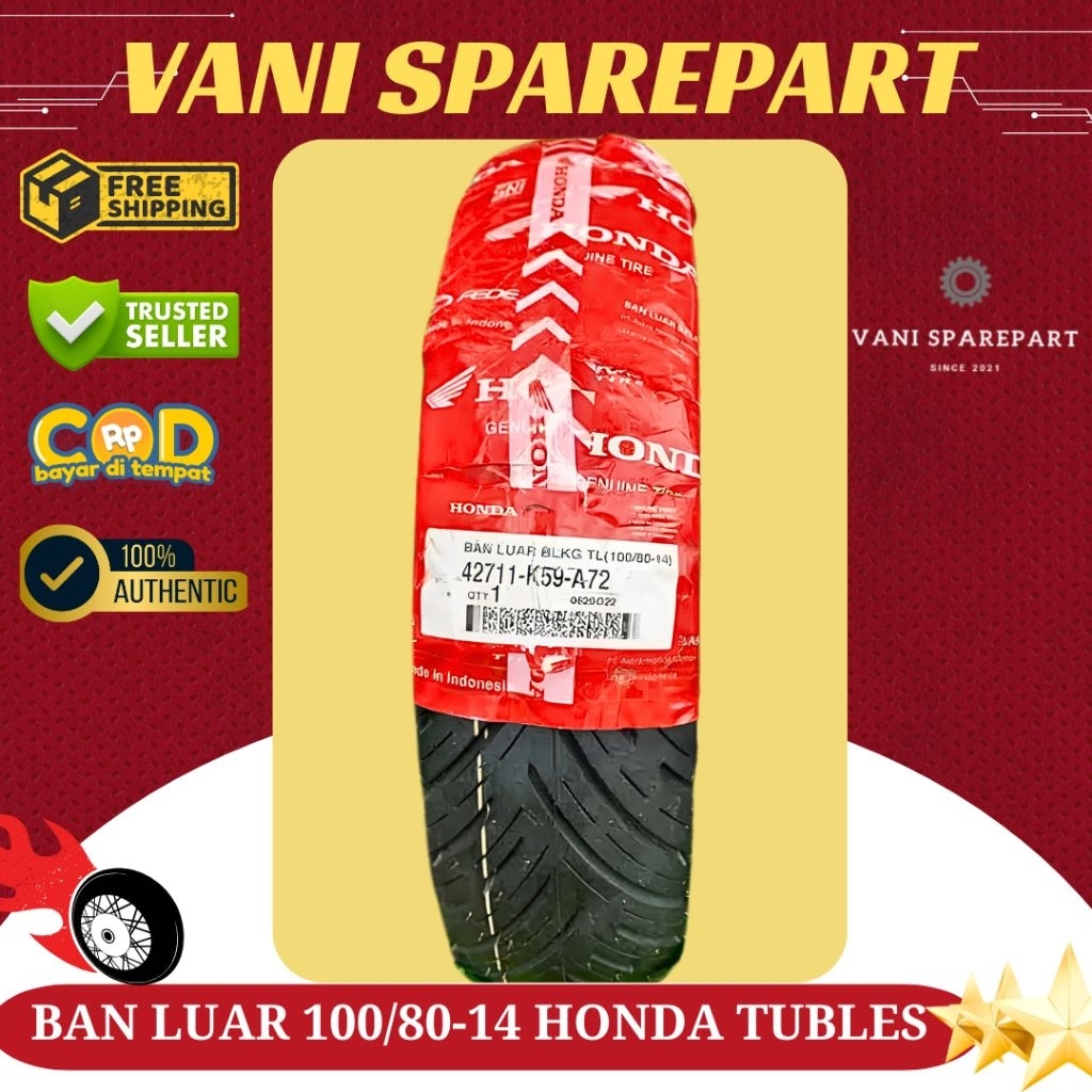 BAN LUAR PCX150 100/80-14 120/70-14 ORI HONDA TUBLESS