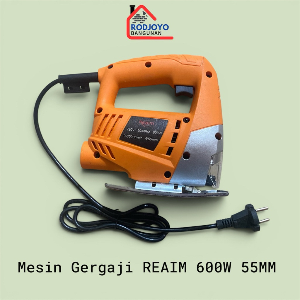 Mesin Gergaji Jigsaw REAIM 600W - Gergaji Listrik Portable untuk Kayu & Besi